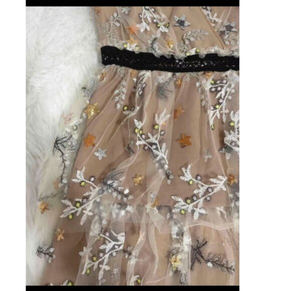 NWT Self-Portrait Star Embellished Mini Tiered Dress - Picture 3 of 7